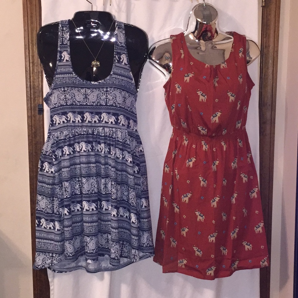 2 Elephant Print Dresses COMBO DEAL!!